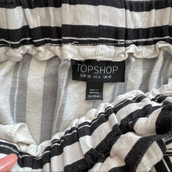Topshop Stripes Skirt Black White Size 6 - Picture 3 of 3